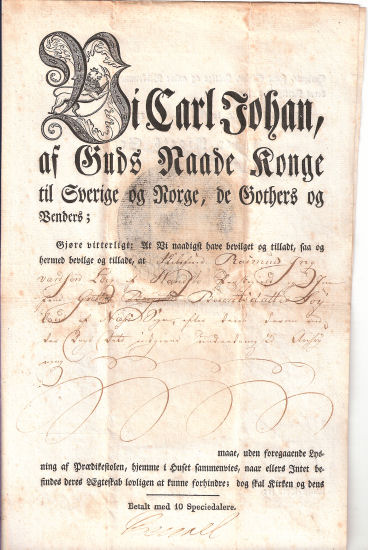 Kongebrev Rasmus Ingwardsen side 1